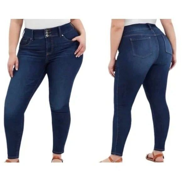 16sx25 Torrid high-rise jegging super soft dark wash skinny triple button - Picture 8 of 8